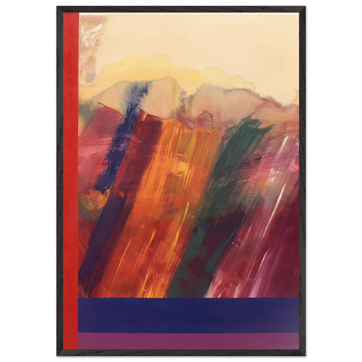 Garden of Delight - 1971 - Ronnie Landfield 70x100 cm / 28x40 inches Framed Art Print – Black Wooden Frame