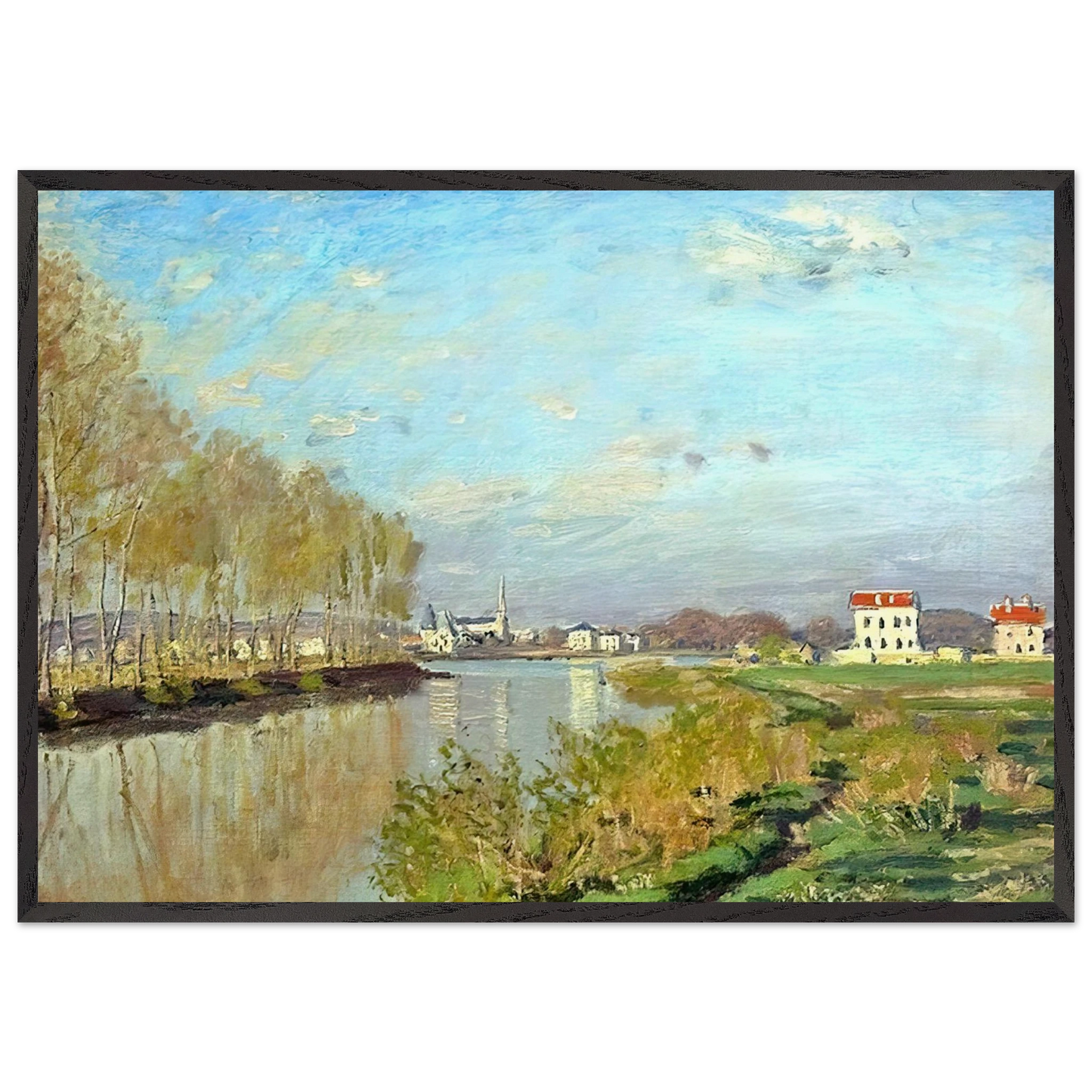 Argenteuil The Seine - claude monet Framed Art Print – Black Wooden Frame - Default Title - -Framed Art Print