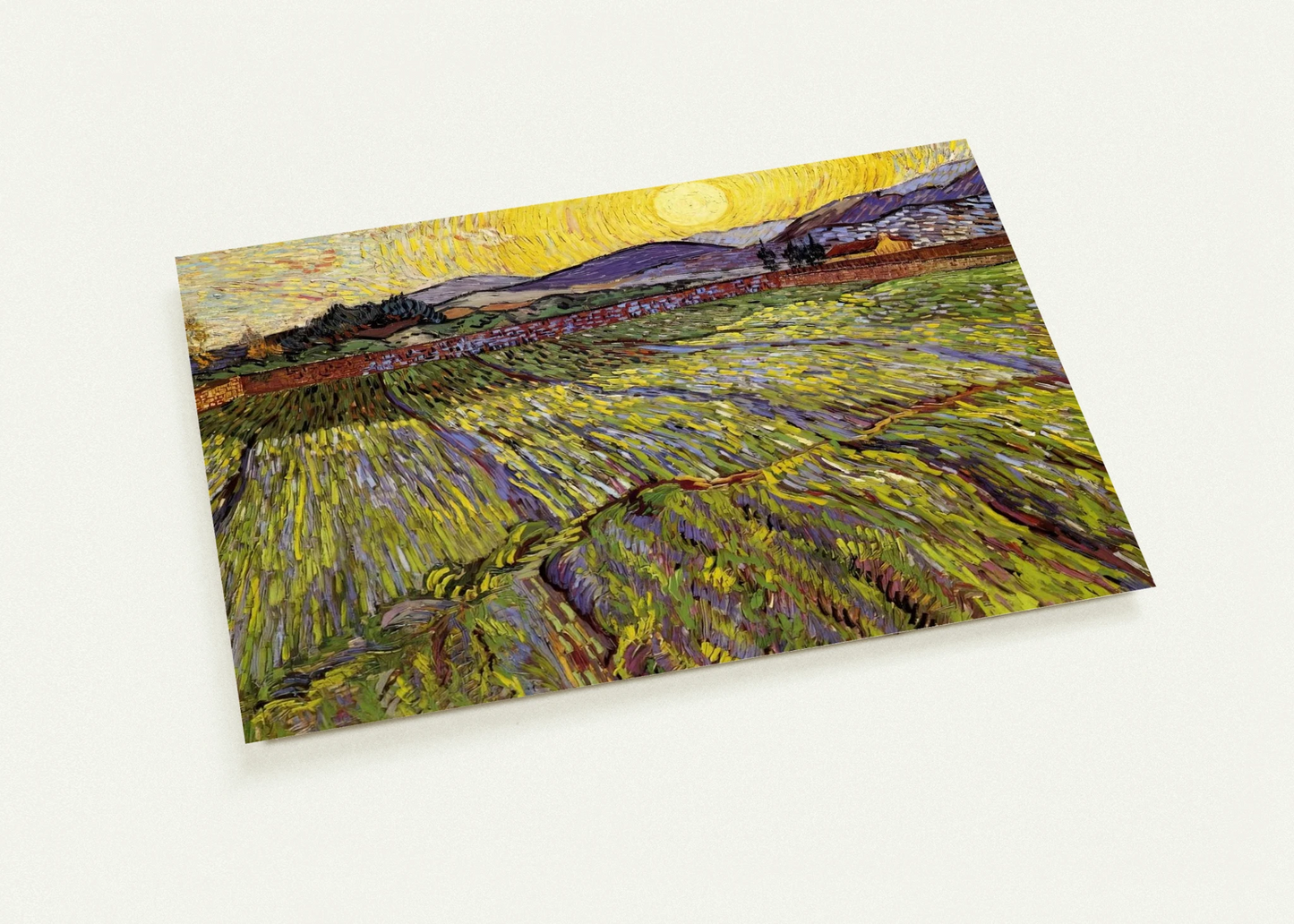 Enclosed field with rising sun By Vincent van Gogh Pack of 10 Post Cards | Vincent van Gogh Post Cards | A6 (10.5 x 14.8 cm) - 4.1 x 5.8 inches