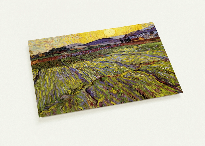 Enclosed field with rising sun By Vincent van Gogh Pack of 10 Post Cards | Vincent van Gogh Post Cards | A6 (10.5 x 14.8 cm) - 4.1 x 5.8 inches