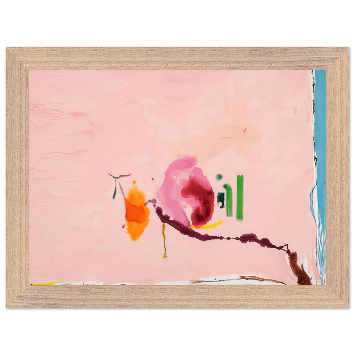Helen Frankenthaler - Flirt - 1995 Wall art - A1 (59.4 x 84.1 cm) - Premium Wooden Framed Poster With Fine Art Paper - Wood frame