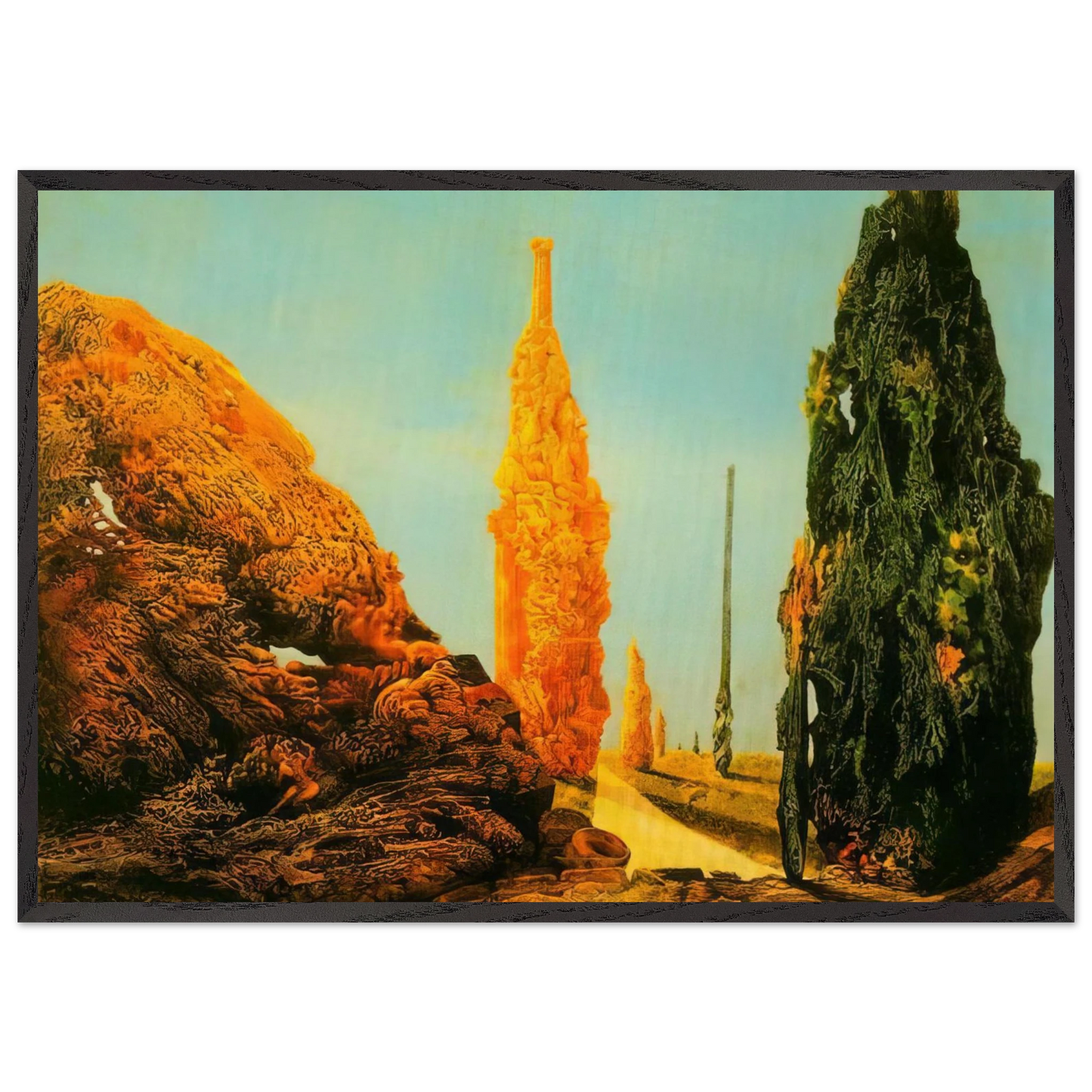 Lone Tree and United Trees - Max Ernst 70x100 cm / 28x40 inches Framed Art Print – Black Wooden Frame