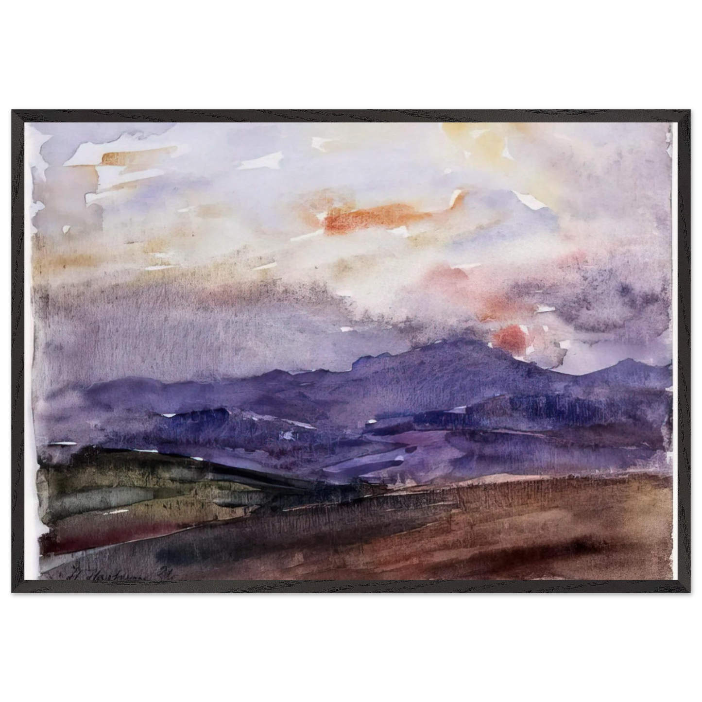 Untitled - 1921 - Hans Hartung Framed Art Print – Black Wooden Frame - Default Title - -Framed Art Print