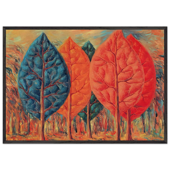 THE FIRE 1943 - Rene Magritte 70x100 cm / 28x40 inches Framed Art Print – Black Wooden Frame