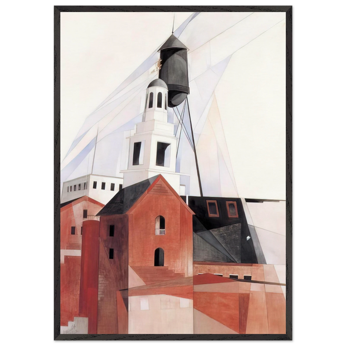 Lancaster - 1920 - Charles Demuth 70x100 cm / 28x40 inches Framed Art Print – Black Wooden Frame