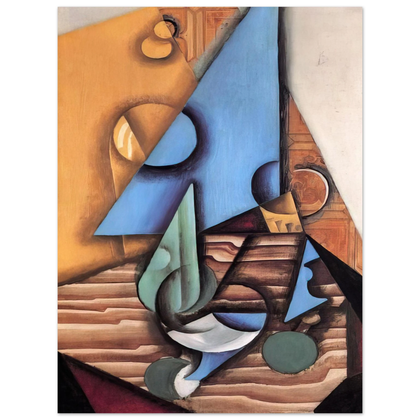 Juan Gris - BOTTLE AND GLASS ON A TABLE 1914 Fine Art Poster - Default Title