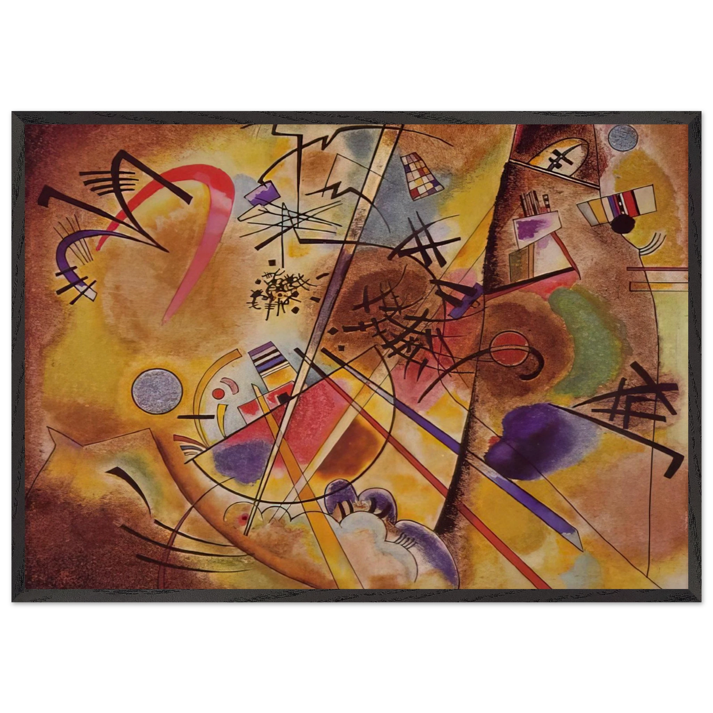 SMALL DREAM IN RED 1925 - Wassily Kandinsky 70x100 cm / 28x40 inches Framed Art Print – Black Wooden Frame