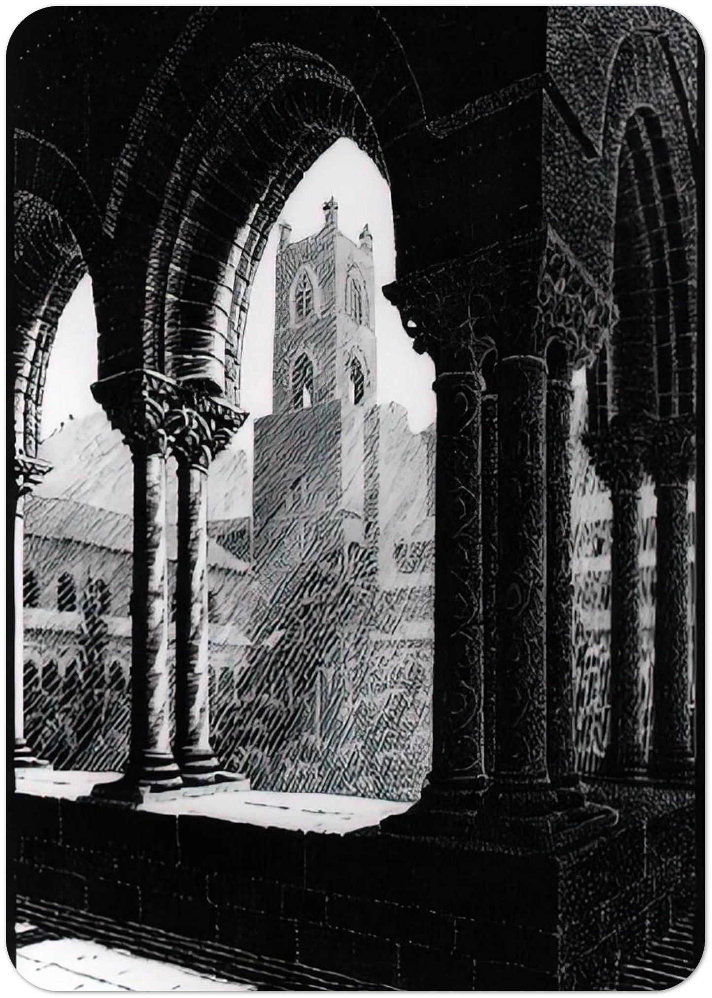CLOISTER OF MONREALE SICILY By MC Escher Pack of 10 Post Cards | MC Escher Post Cards | A6 (10.5 x 14.8 cm) - 4.1 x 5.8 inches