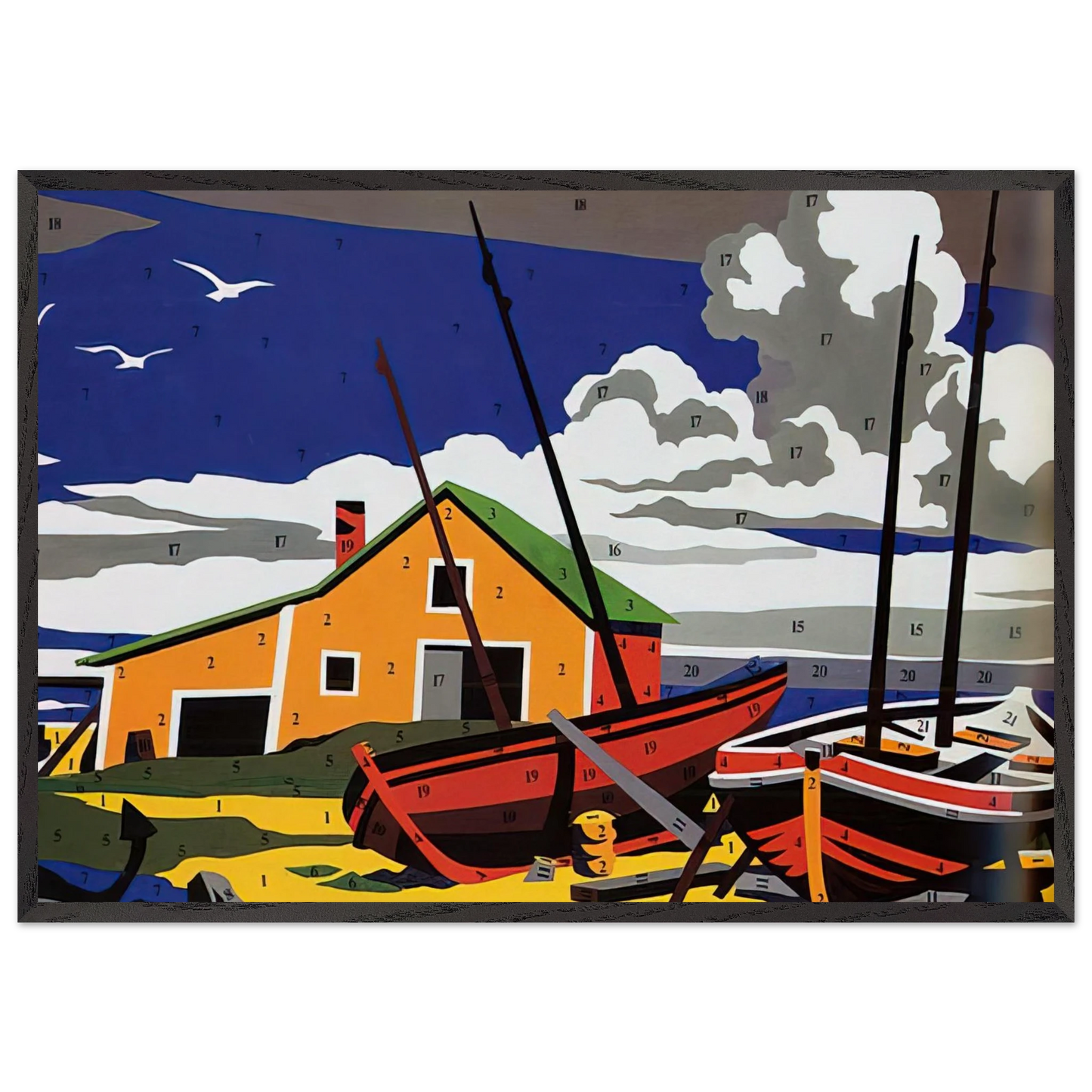 Do It Yourself Seascape - Andy Warhol 70x100 cm / 28x40 inches Framed Art Print – Black Wooden Frame