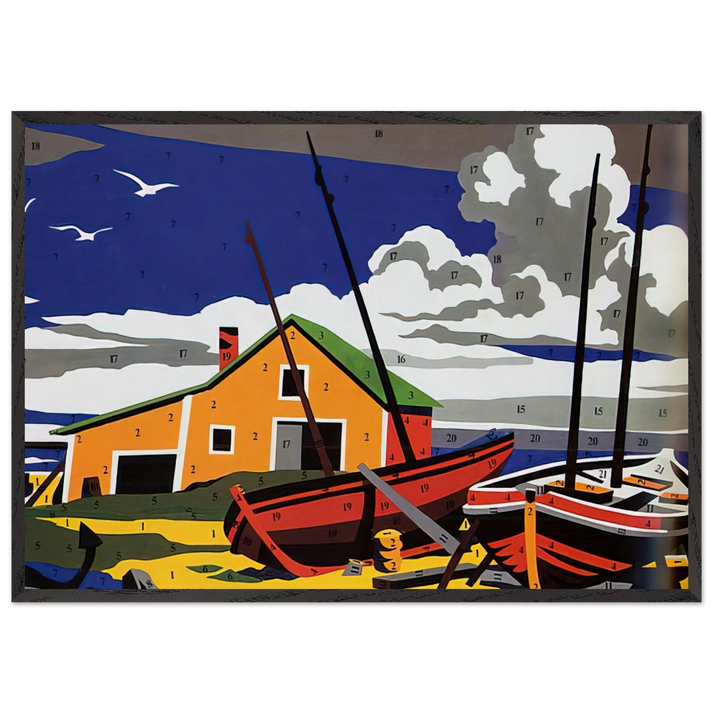 Do It Yourself Seascape - Andy Warhol 70x100 cm / 28x40 inches Framed Art Print – Black Wooden Frame