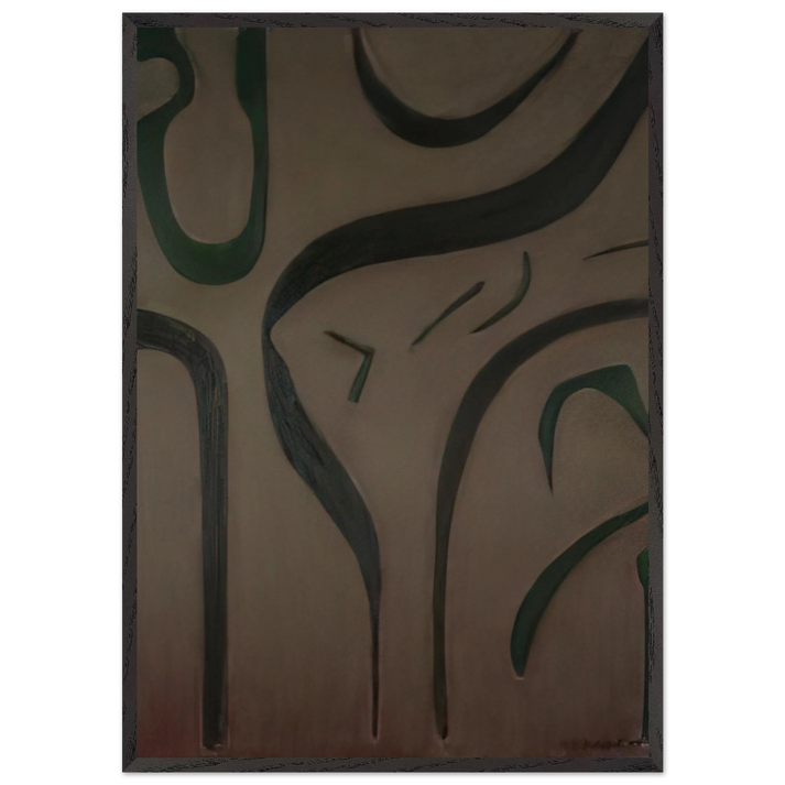 The Garden - 2009 United States - Will Barnet 70x100 cm / 28x40 inches Framed Art Print – Black Wooden Frame