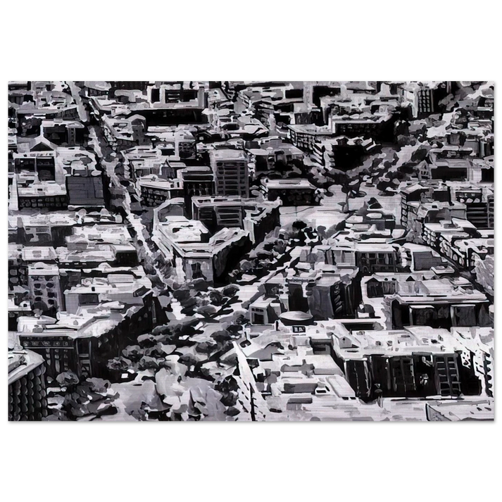 TOWNSCAPE MADRID - Gerhard Richter Brushed Aluminum Print - 70x100 cm / 28x40 inches | Gerhard Richter Aluminum Print | Gerhard Richter Prints