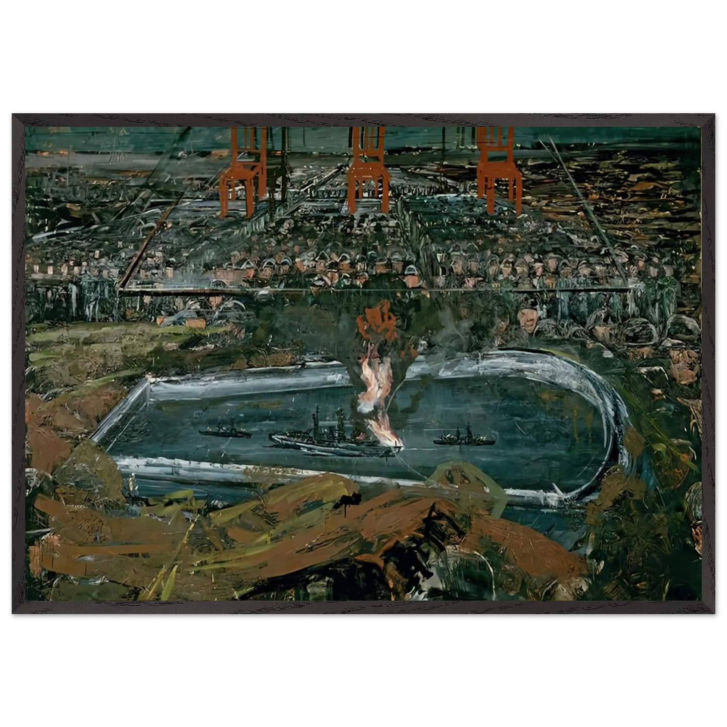 OPERATION SEA LION 1975 - Anselm Kiefer 70x100 cm / 28x40 inches Framed Art Print – Black Wooden Frame