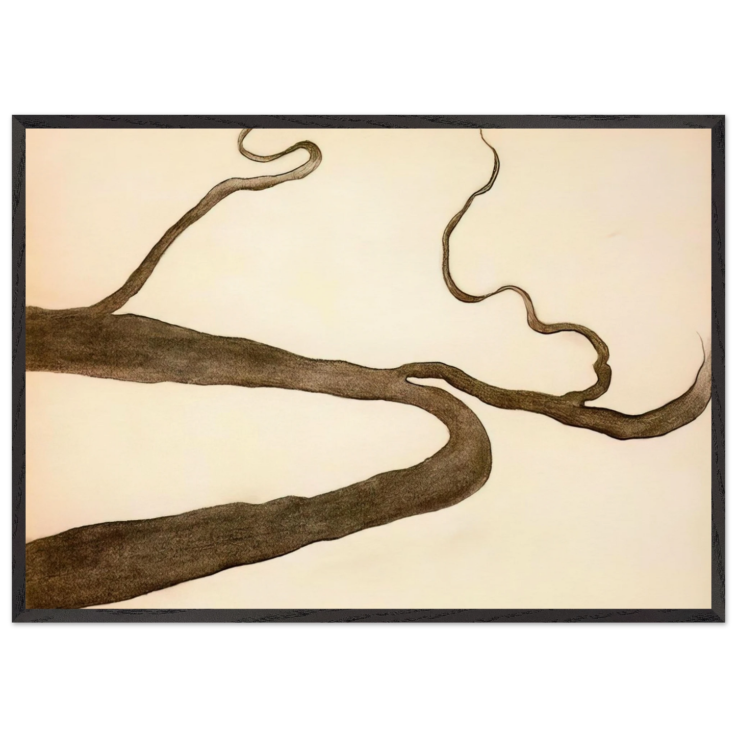 Drawing IX - Georgia OKeeffe 70x100 cm / 28x40 inches Framed Art Print – Black Wooden Frame