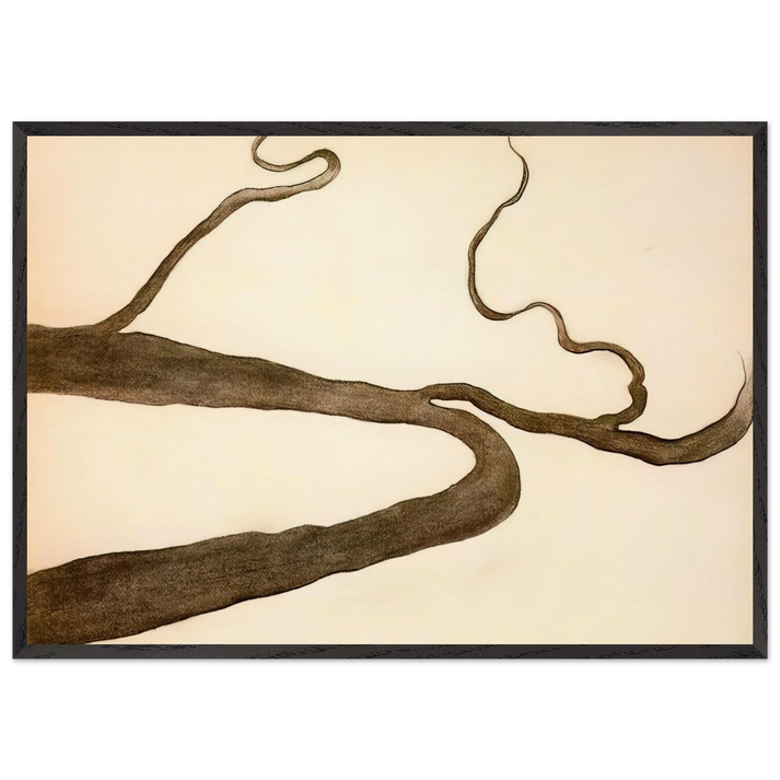 Drawing IX - Georgia OKeeffe 70x100 cm / 28x40 inches Framed Art Print – Black Wooden Frame