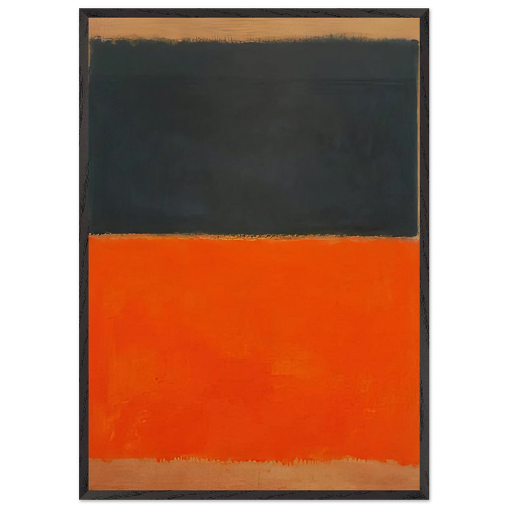 Green and Tangerine on Red - 1956 - Mark Rothko 70x100 cm / 28x40 inches Framed Art Print – Black Wooden Frame