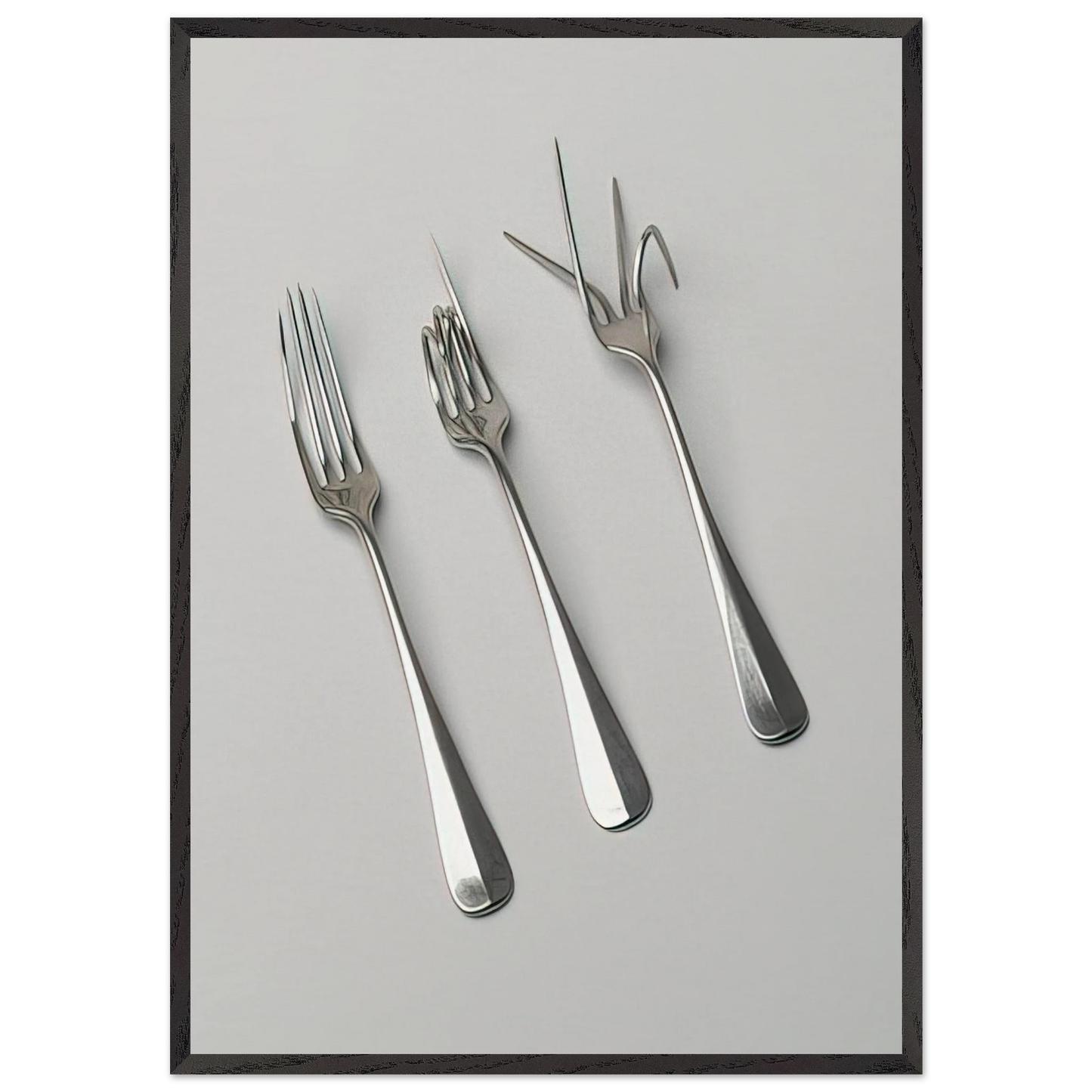 Fork Design - 1958 - Bruno Munari Framed Art Print – Black Wooden Frame - Default Title - -Framed Art Print