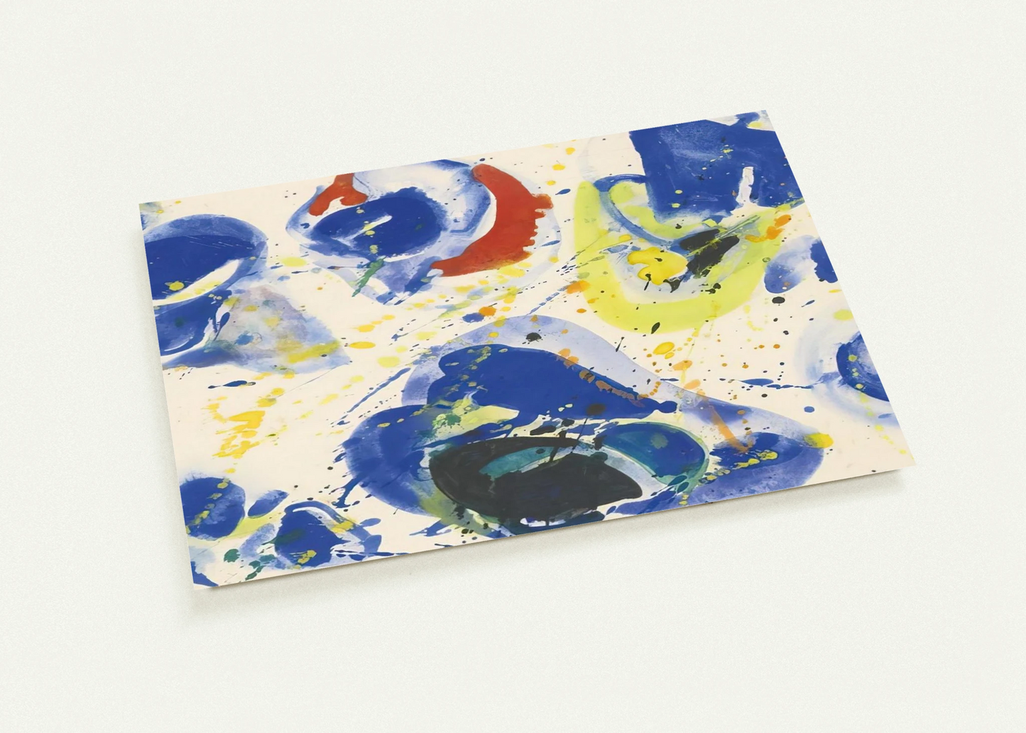 Blue With Red, Yellow and Orange By Sam Francis Pack of 10 Post Cards | Sam Francis Post Cards | A6 (10.5 x 14.8 cm) - 4.1 x 5.8 inches