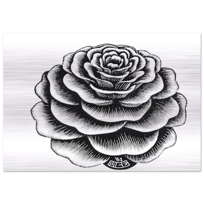 FLOWER 1 - MC Escher Brushed Aluminum Print - 70x100 cm / 28x40 inches | MC Escher Aluminum Print | MC Escher Prints