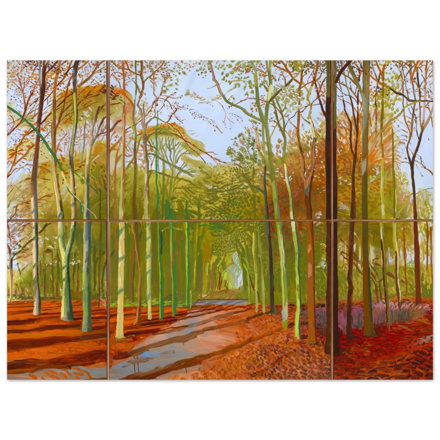 David Hockney - Woldgate Woods, 21, 23 & 29 November 2006 - 30x40 cm / 12x16 inches - Fine Art Poster-canvas - -