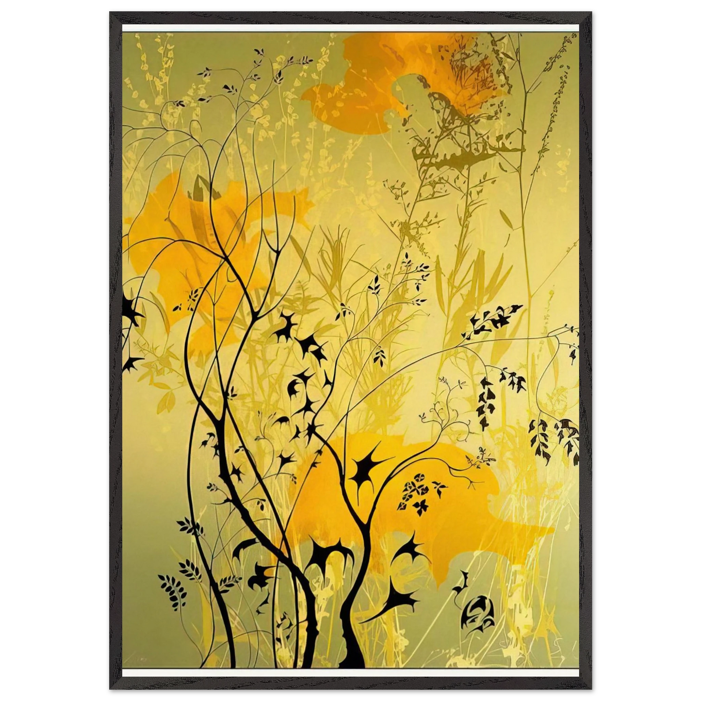 Wild Flowers - Eyvind Earle 70x100 cm / 28x40 inches Framed Art Print – Black Wooden Frame