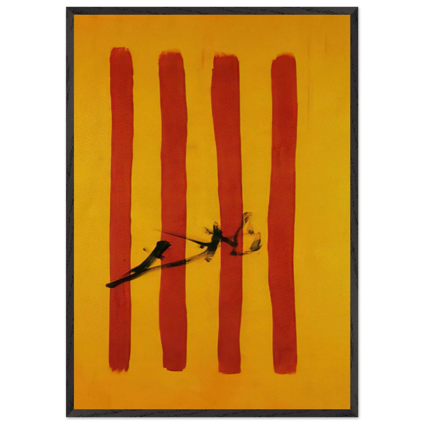 THE DALINIAN SENYERA CATALONIAN NATIONAL FLAG - Salvador Dali Framed Art Print – Black Wooden Frame - Default Title - -Framed Art Print