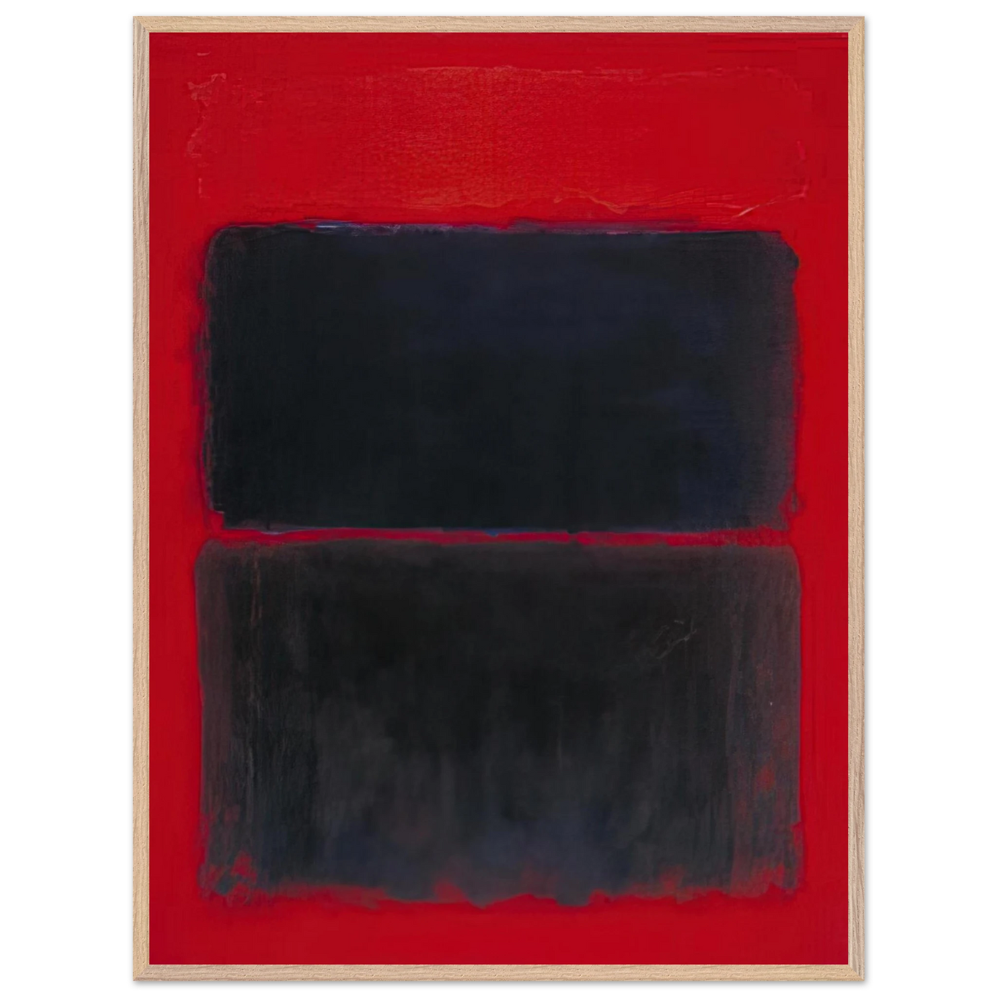Mark Rothko - Light Red Over Black - 1957 Wall Art - 21x29.7 cm / 8x12" - Premium Wooden Framed Poster With Fine Art Paper-canvas - White frame