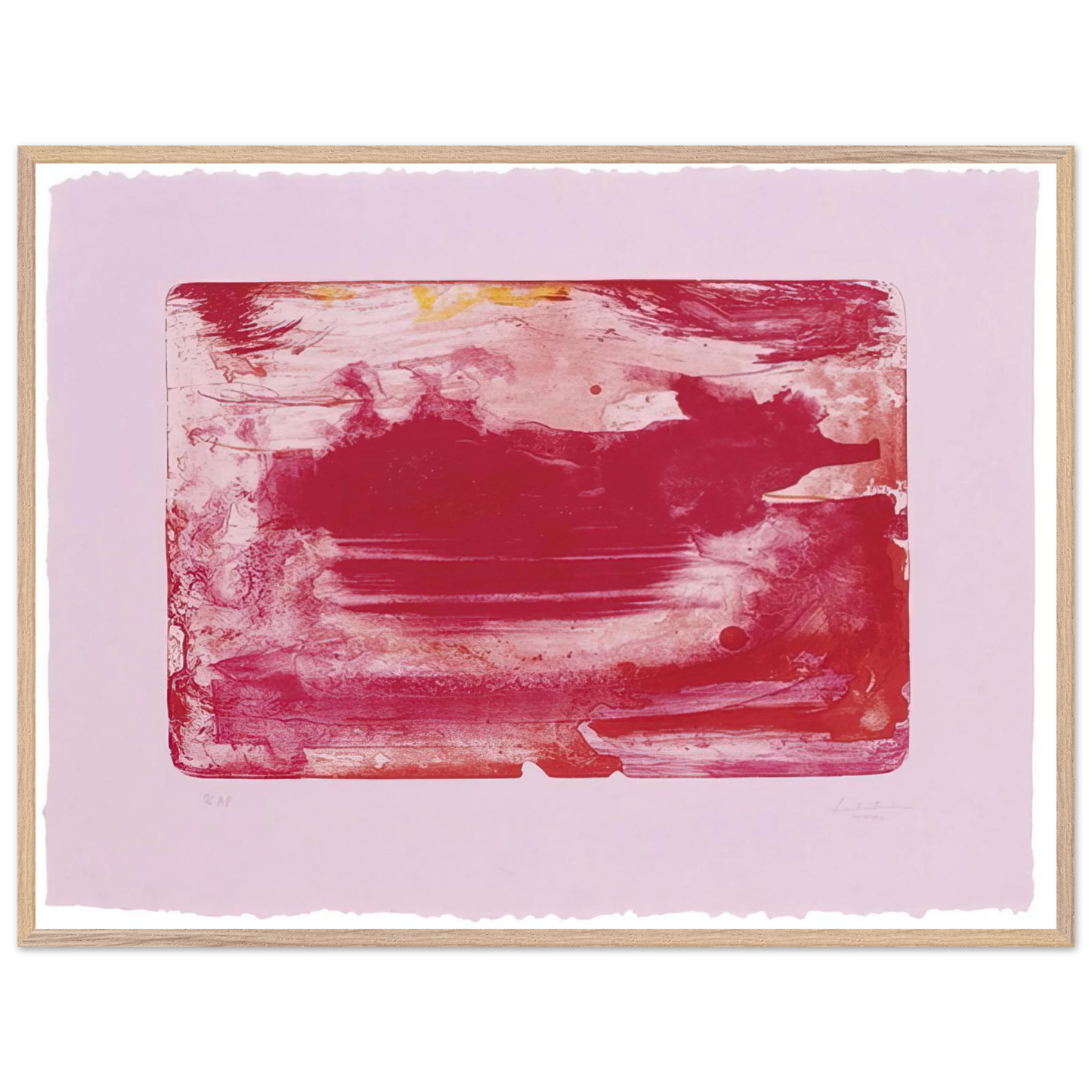Helen Frankenthaler - The Red Sea - 1982 Wall art - A2 (42 x 59.4 cm) - Premium Wooden Framed Poster With Fine Art Paper - Black frame
