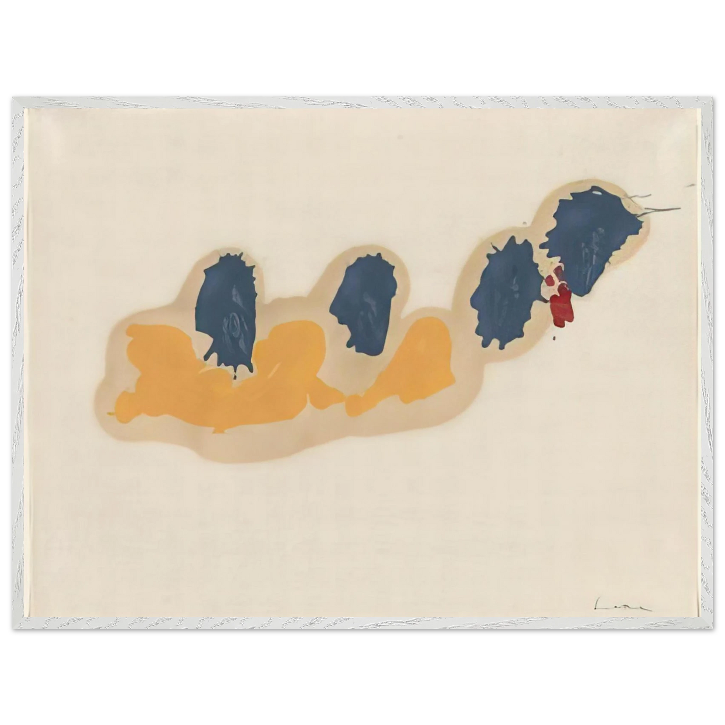 Helen Frankenthaler - April IV - 1960 Wall art - A2 (42 x 59.4 cm) - Premium Wooden Framed Poster With Fine Art Paper - Black frame