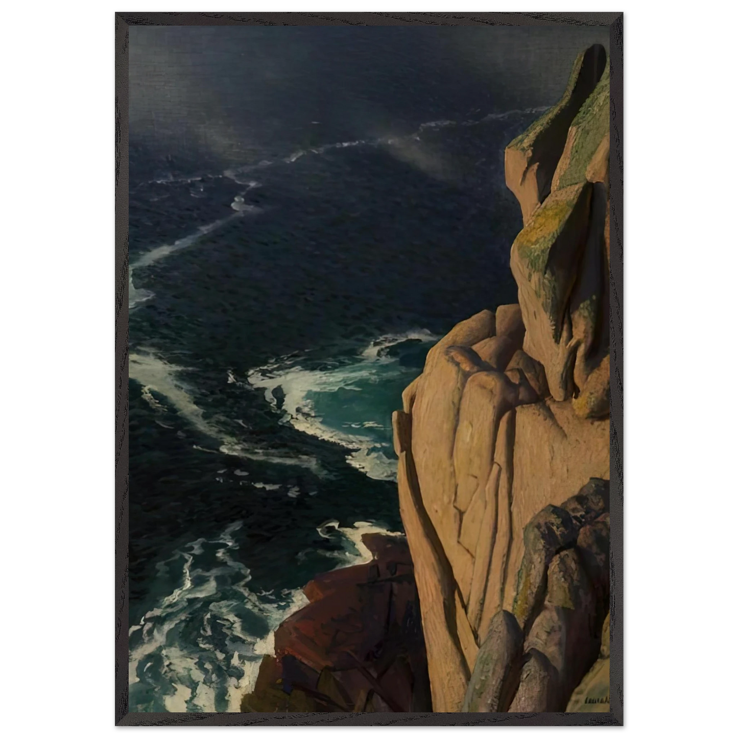 THE CRUEL SEA 1967 - Laura Knight Framed Art Print – Black Wooden Frame - Default Title - -Framed Art Print