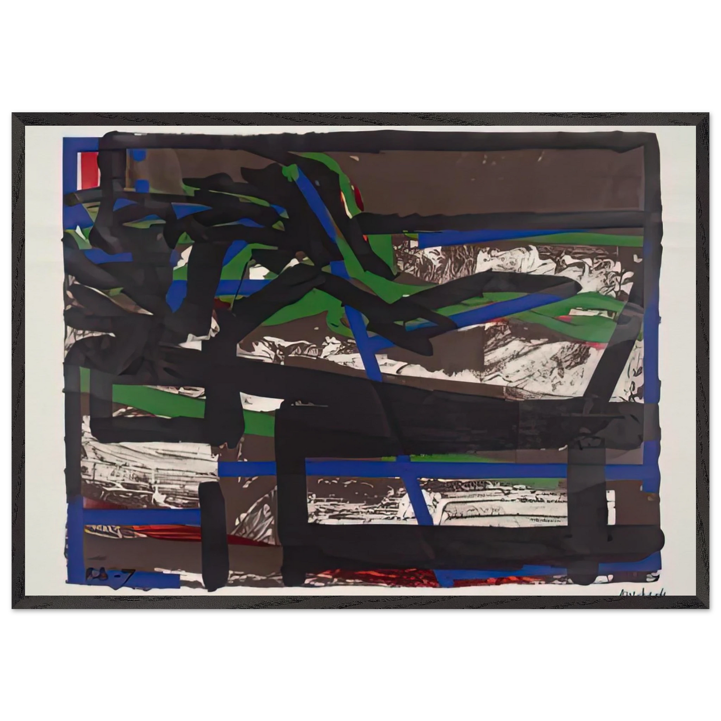 RECLINING FIGURE II - Frank Auerbach Framed Art Print – Black Wooden Frame - Default Title - -Framed Art Print