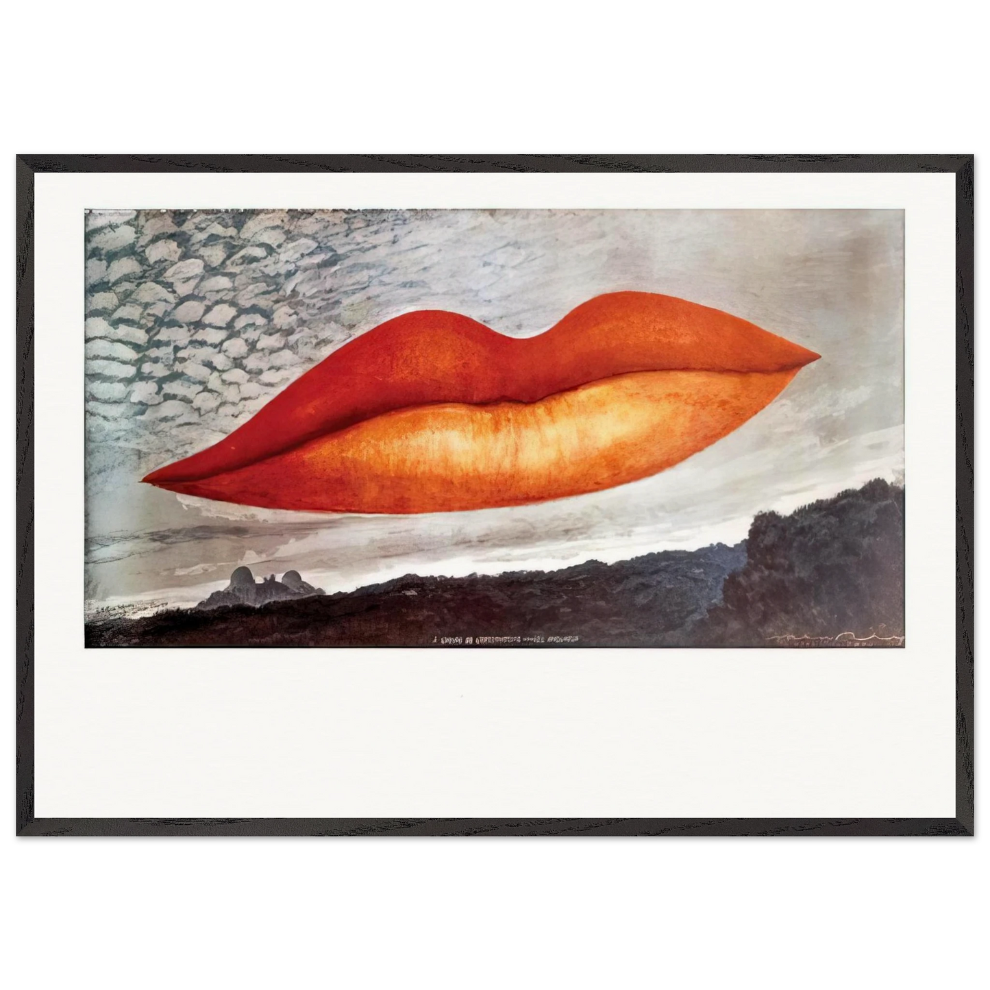 OBSERVATORY TIME THE LOVERS - Man Ray 70x100 cm / 28x40 inches Framed Art Print – Black Wooden Frame