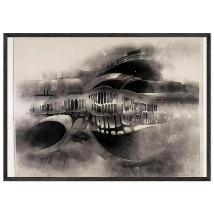 UNTITLED 1966 1 N1 - Lee Bontecou 70x100 cm / 28x40 inches Framed Art Print – Black Wooden Frame