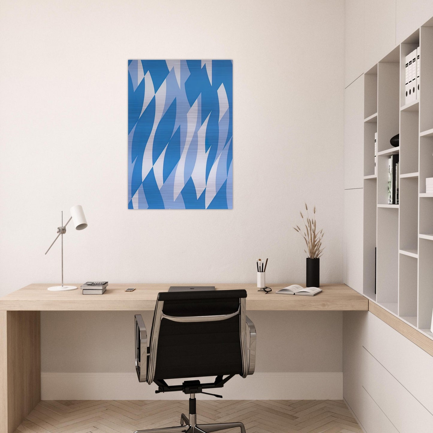 TWO BLUES 2003 - Bridget Riley Brushed Aluminum Print - 70x100 cm / 28x40 inches | Bridget Riley Aluminum Print | Bridget Riley Prints