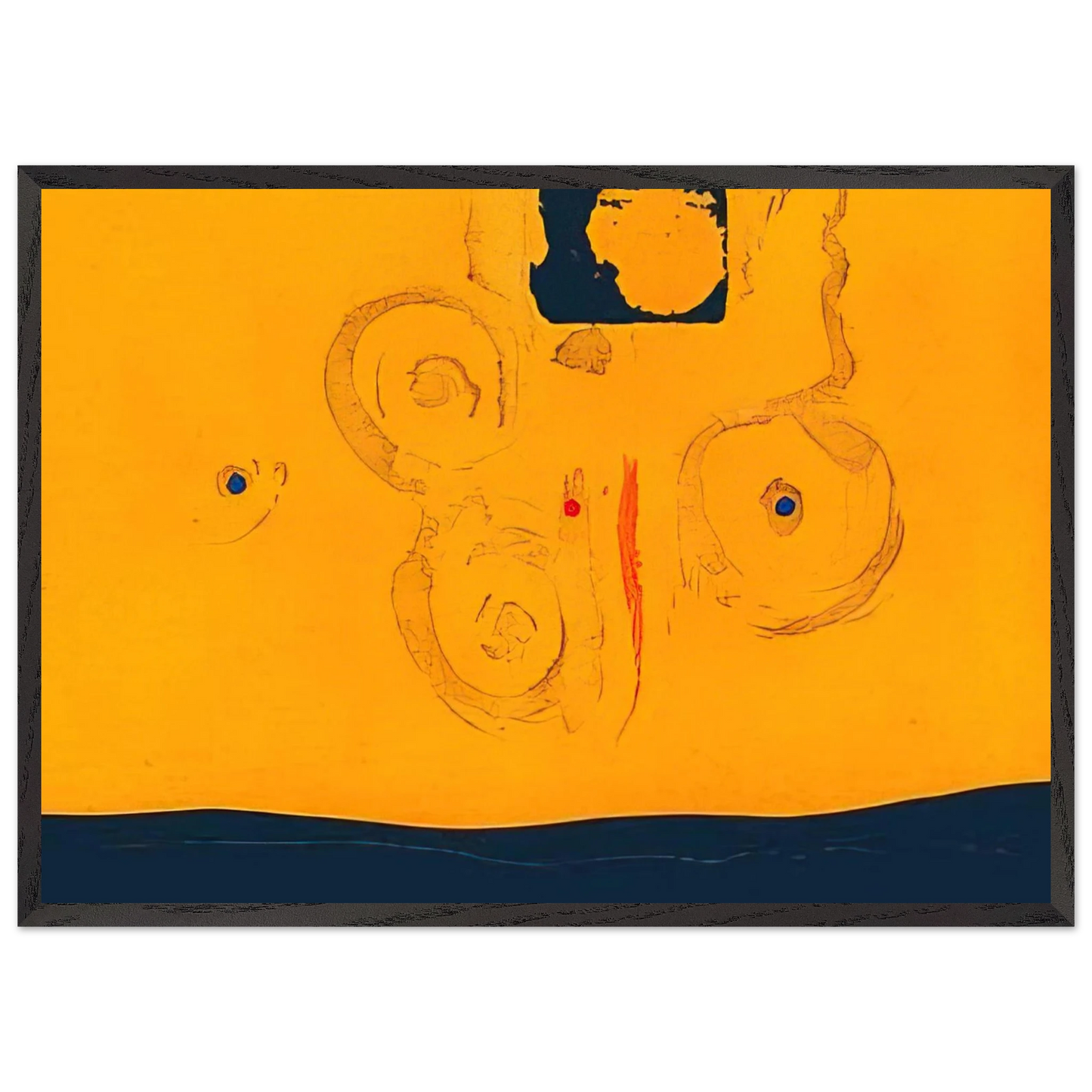 Helen Frankenthaler - Plaza Real - 1988 Wall art - 50x70 cm / 20x28 inches - Premium Wooden Framed Poster With Fine Art Paper - Wood frame