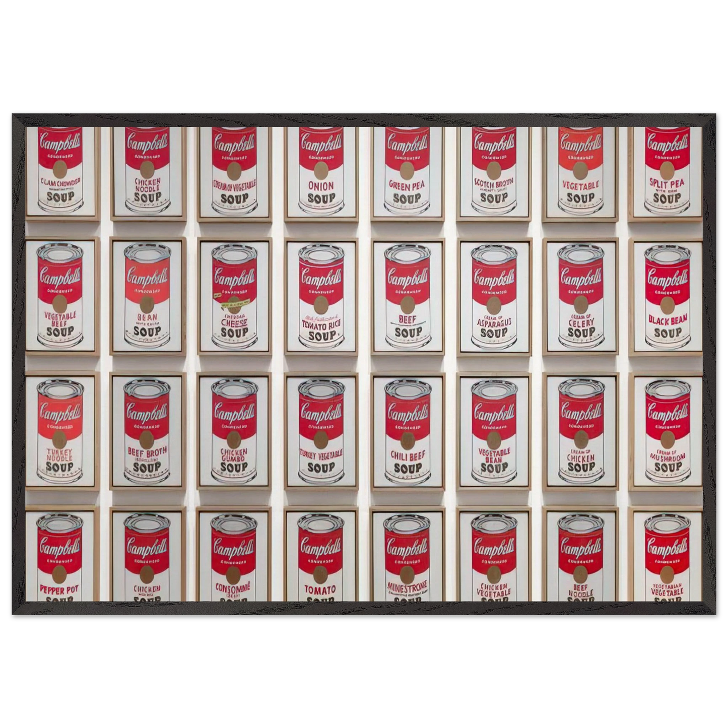 Campbells Soup Cans - Andy Warhol 70x100 cm / 28x40 inches Framed Art Print – Black Wooden Frame