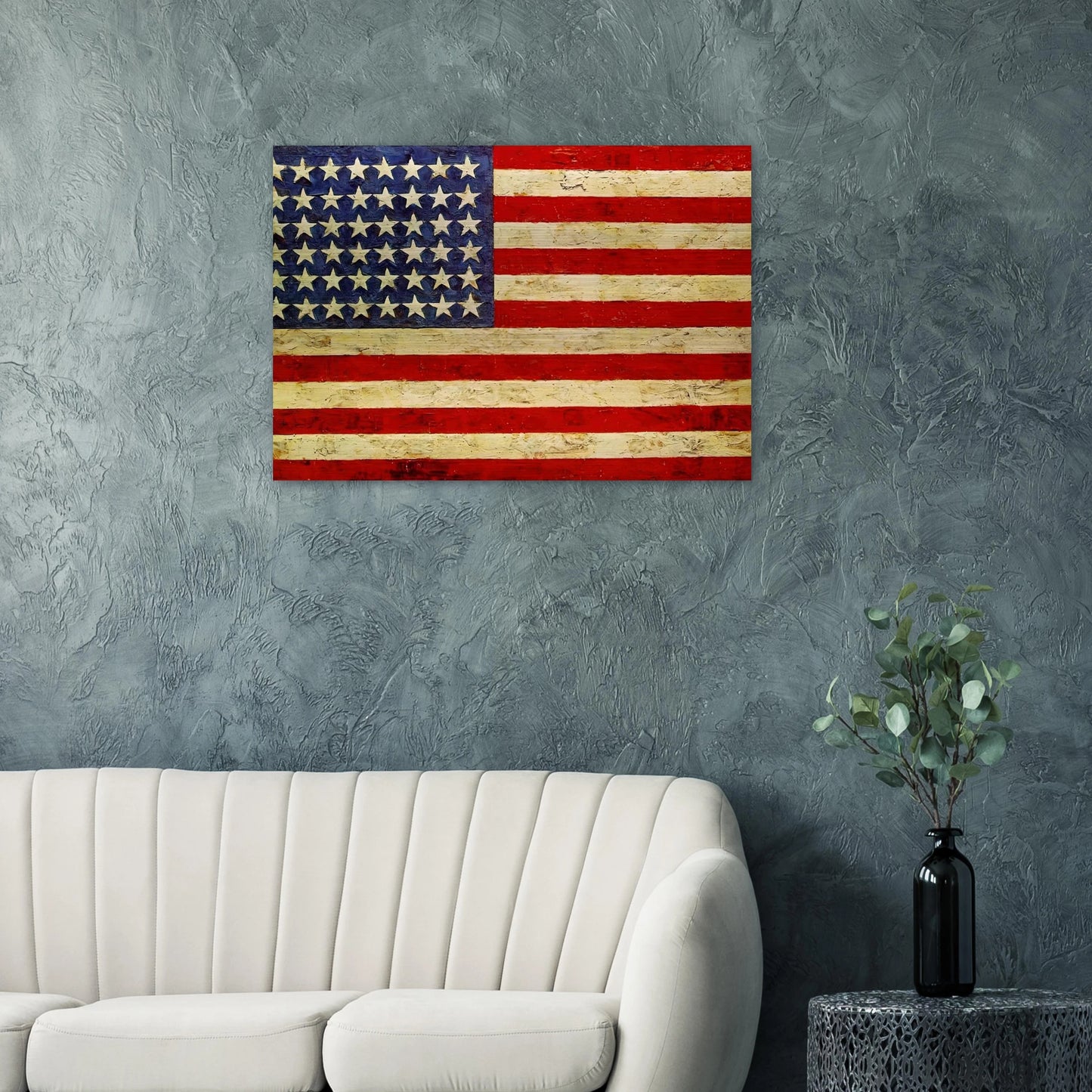 FLAG - Jasper Johns Brushed Aluminum Print - 70x100 cm / 28x40 inches | Jasper Johns Aluminum Print | Jasper Johns Prints