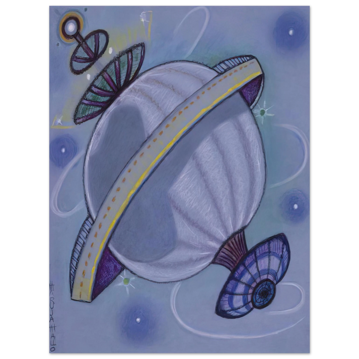 Maruja Mallo - Viajeros Del Éter - 1988 75x100 cm / 30x40inches Fine Art Poster