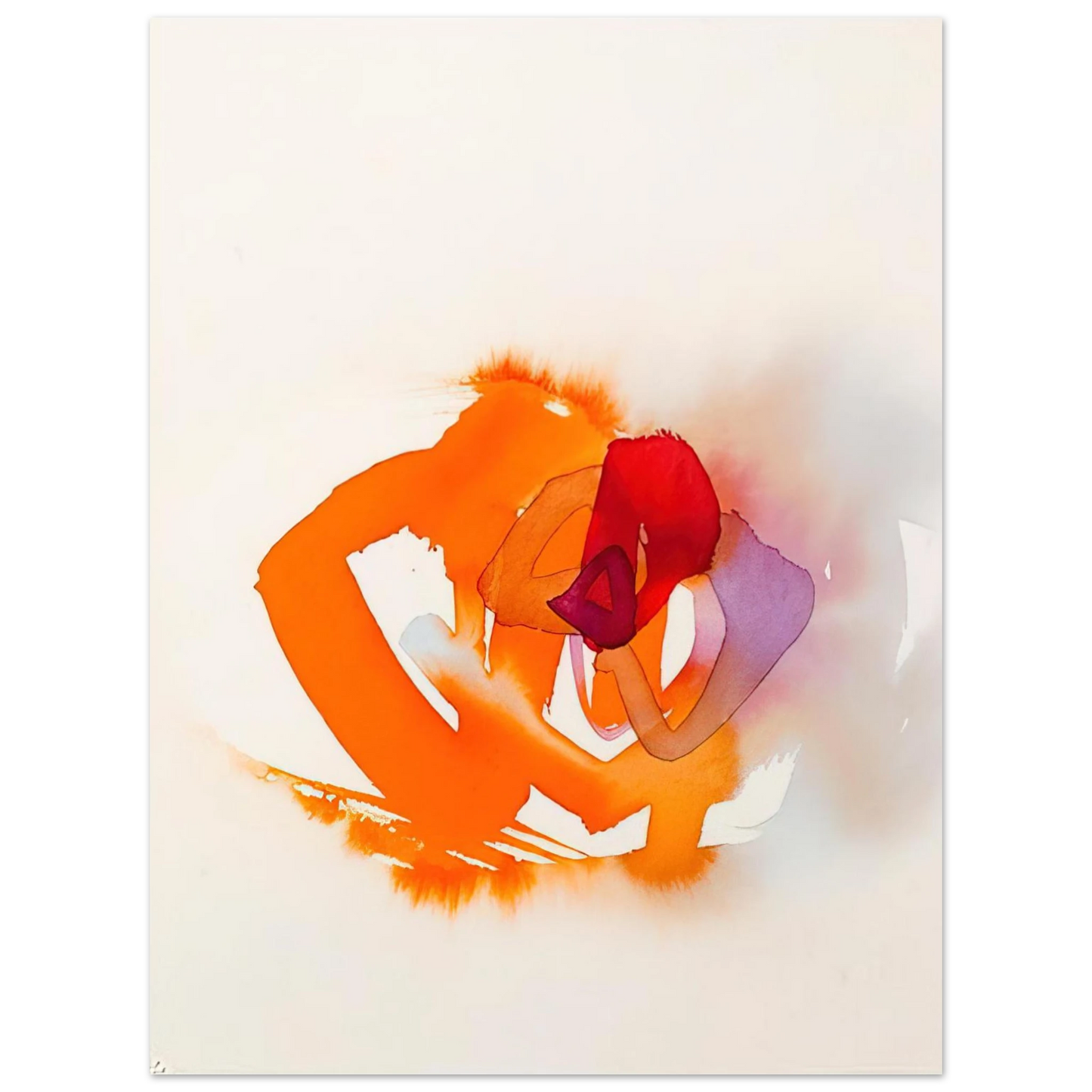 Luis Feito - UNTITLED ORANGE RED AND PURPLE Fine Art Poster - Default Title