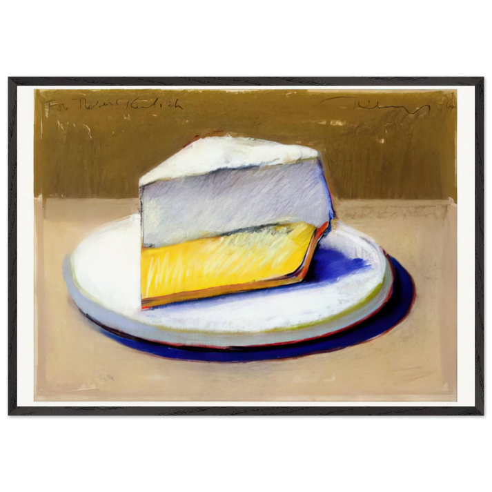 Lemon Meringue Pie - 1964 - Wayne Thiebaud 70x100 cm / 28x40 inches Framed Art Print – Black Wooden Frame