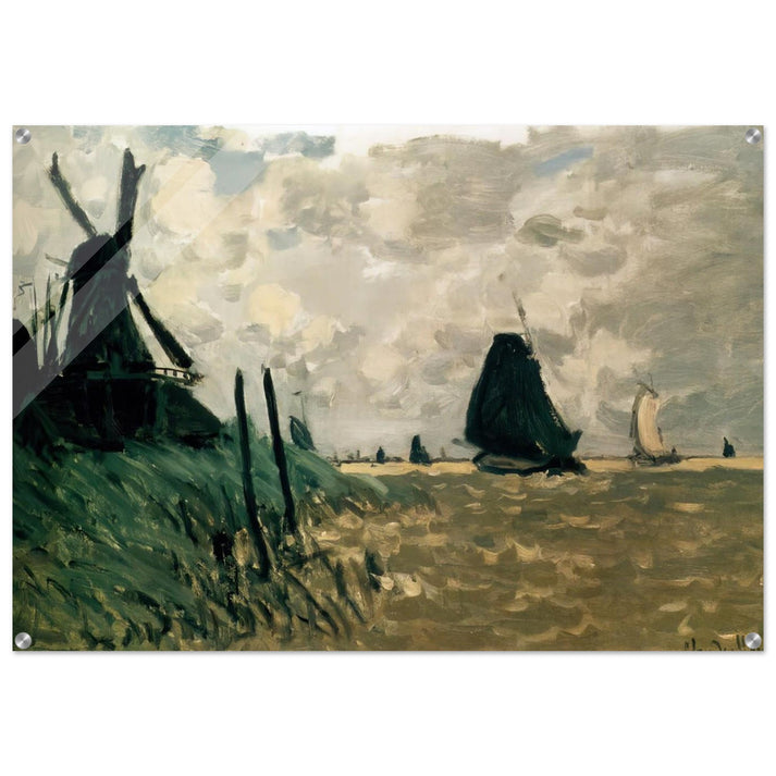 A Windmill near Zaandam - claude monet Acrylic Print - 70x100 cm / 28x40″ inches