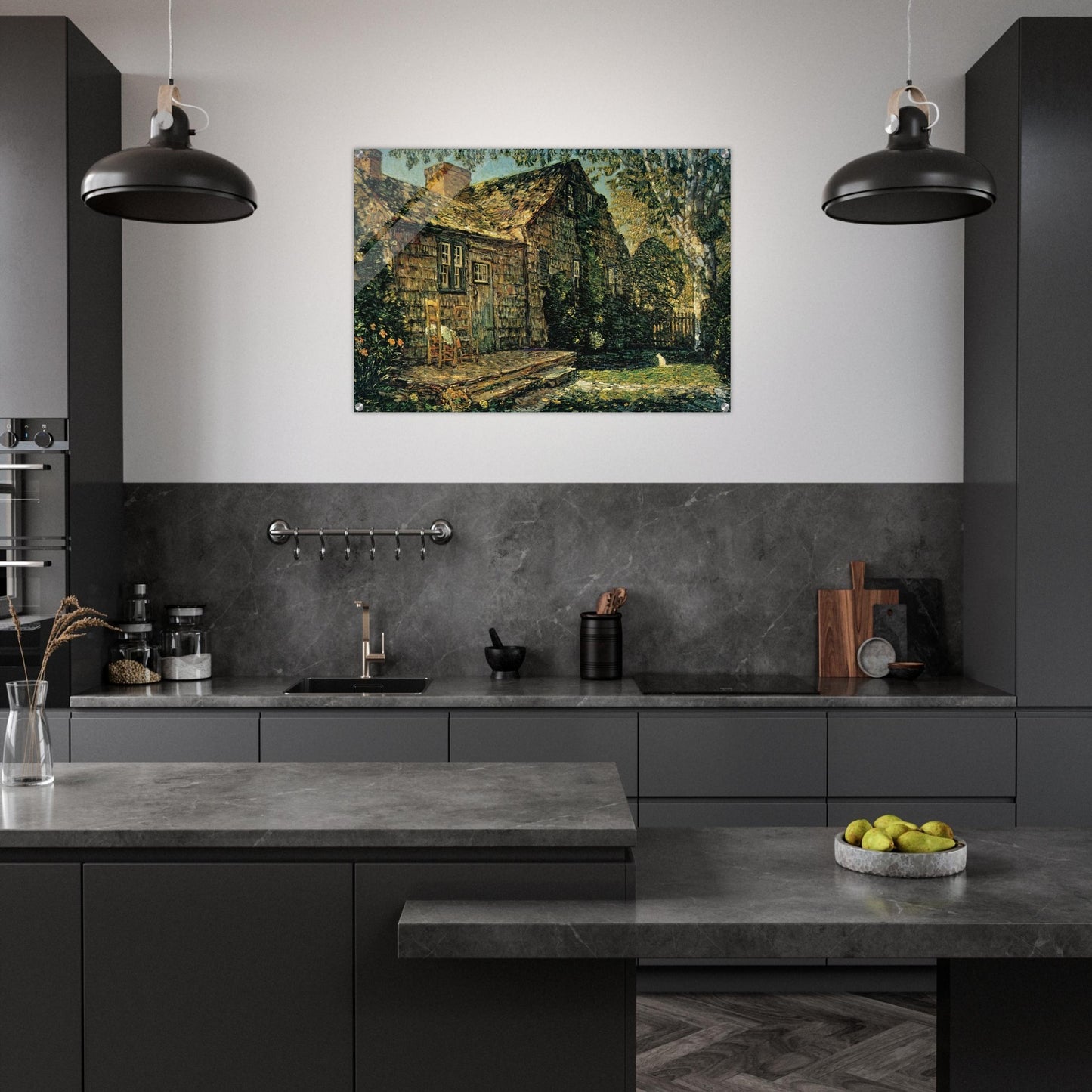 Little Old Cottage, Egypt Lane, East Hampton - Childe Hassam Acrylic Print - 70x100 cm / 28x40″ inches | Childe Hassam Wall Art | Childe Hassam Prints