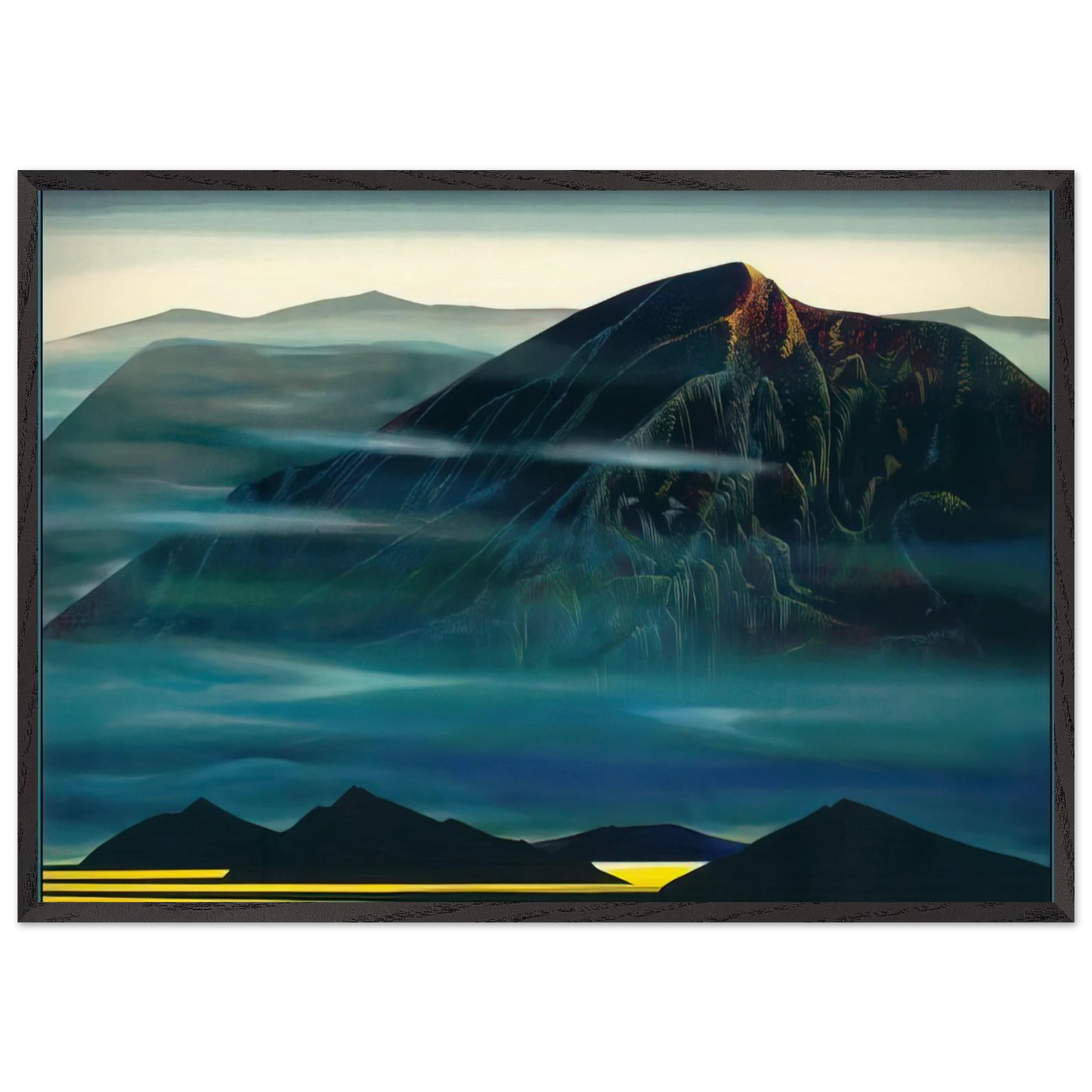 Santa Fe Trail new Serigrap - Eyvind Earle 70x100 cm / 28x40 inches Framed Art Print – Black Wooden Frame