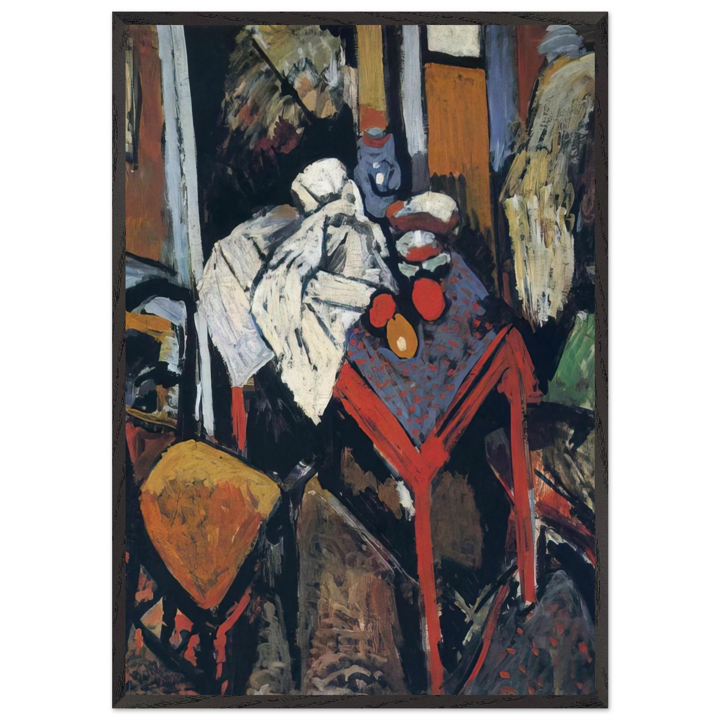 STILL LIFE ON THE RED TABLE 1904 - Andre Derain Framed Art Print – Black Wooden Frame - Default Title - -Framed Art Print