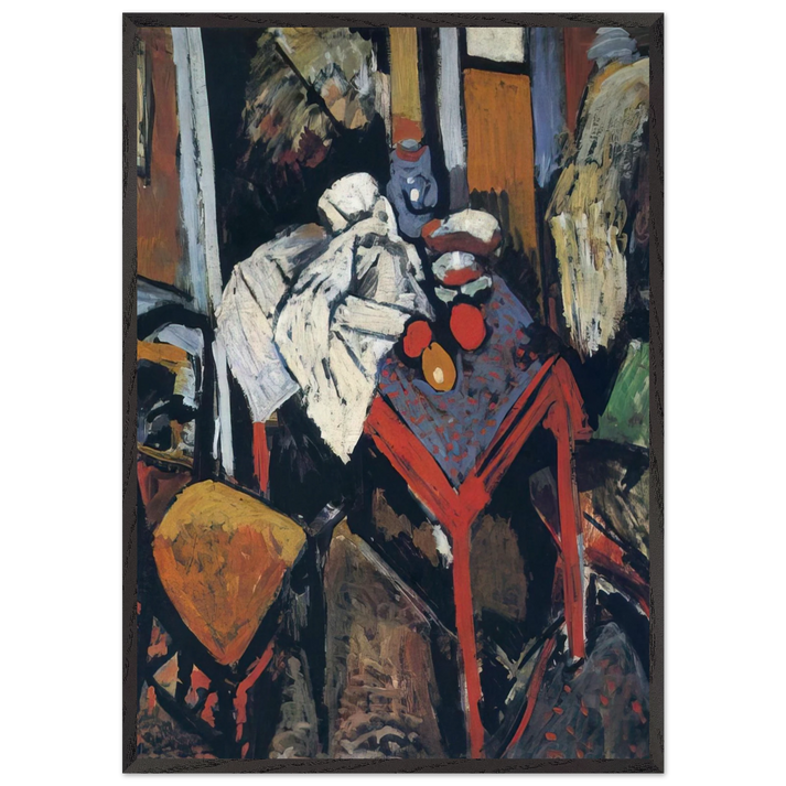 STILL LIFE ON THE RED TABLE 1904 - Andre Derain 70x100 cm / 28x40 inches Framed Art Print – Black Wooden Frame