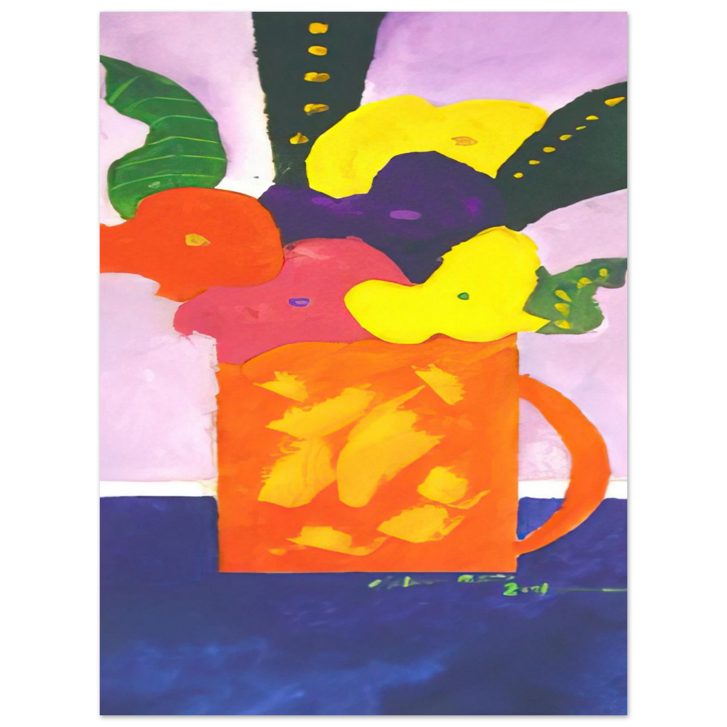 Aldemir Martins - Jar With Flowers - 2001 Fine Art Poster - Default Title