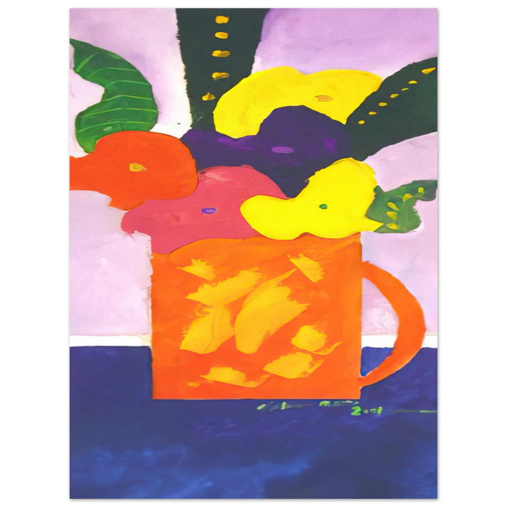 Aldemir Martins - Jar With Flowers - 2001 75x100 cm / 30x40inches Fine Art Poster