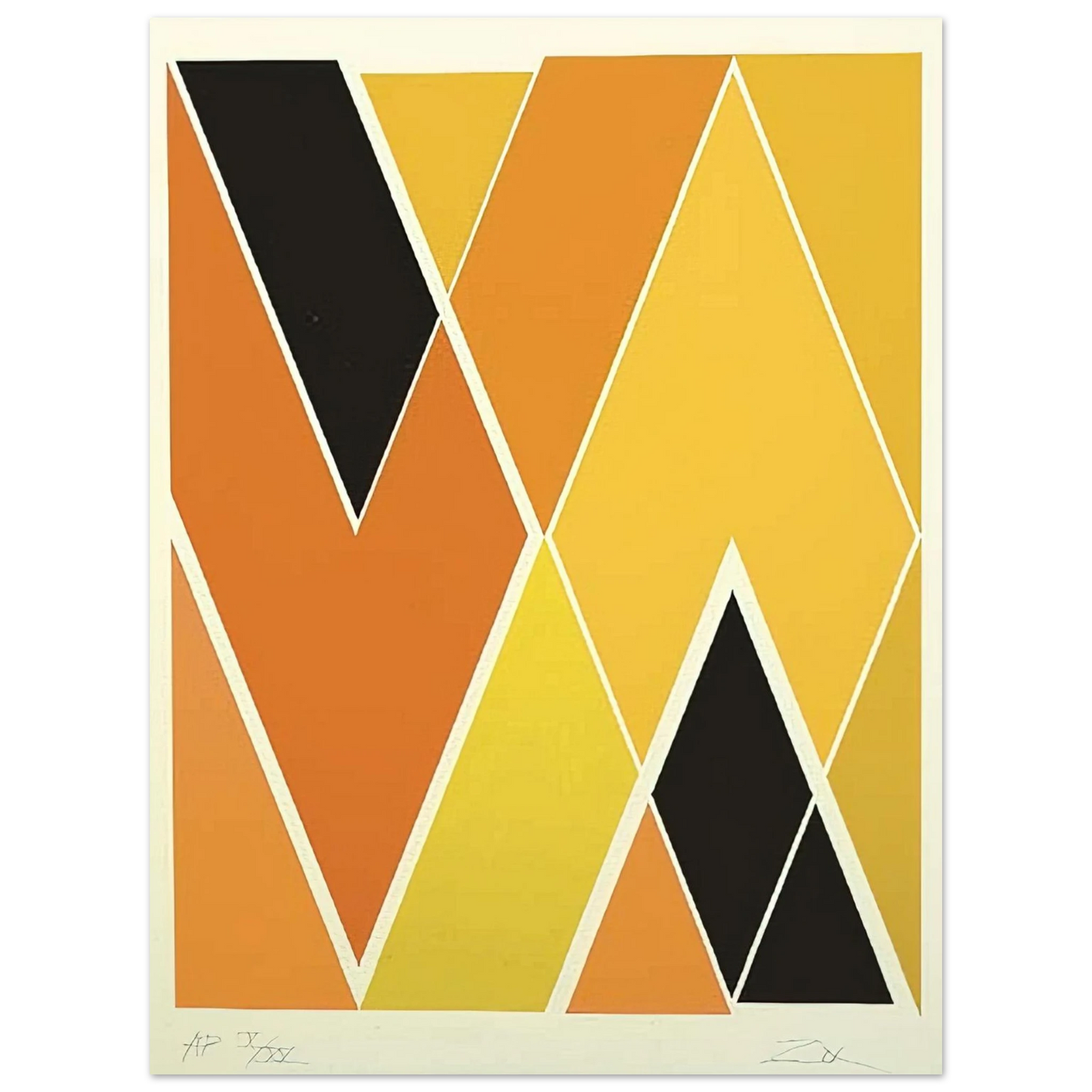 Larry Zox - Double Diamond - Hard Edge Painting Fine Art Poster - Default Title