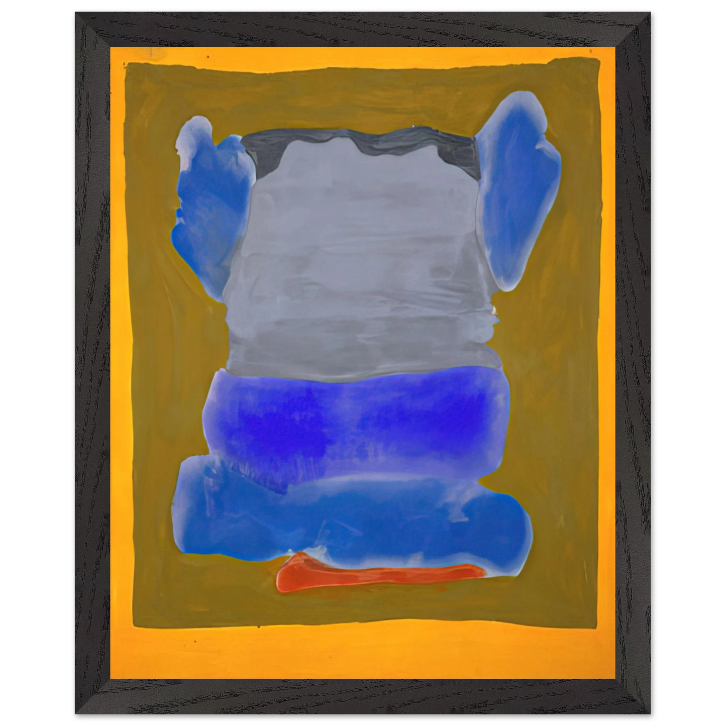 Helen Frankenthaler - Buddha s Court - 1964 Wall art - 13x18 cm / 5x7 inches - Premium Wooden Framed Poster With Fine Art Paper - White frame