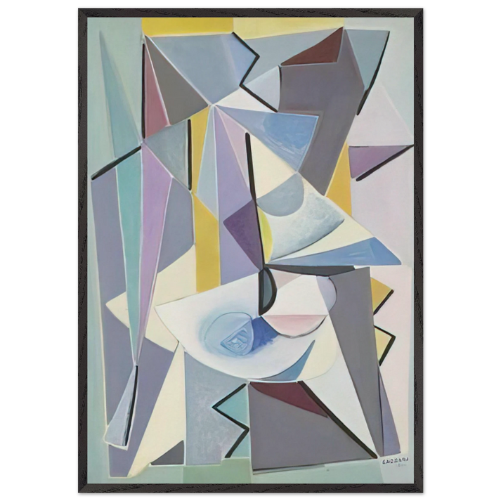 Composizione - 1951 - Bice Lazzari 70x100 cm / 28x40 inches Framed Art Print – Black Wooden Frame